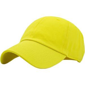 Unisex Yellow 100% Cotton Adjustable Classic Crown Baseball Plain Dad Hats